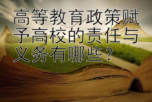 高等教育政策赋予高校的责任与义务有哪些？