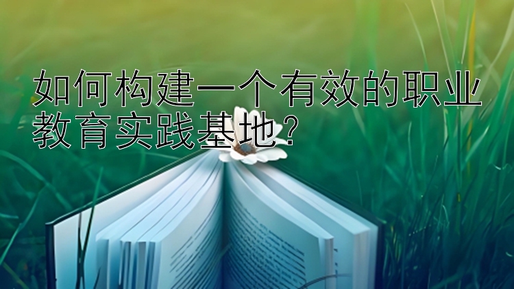 如何构建一个有效的职业教育实践基地？