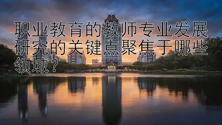 职业教育的教师专业发展研究的关键点聚焦于哪些领域？