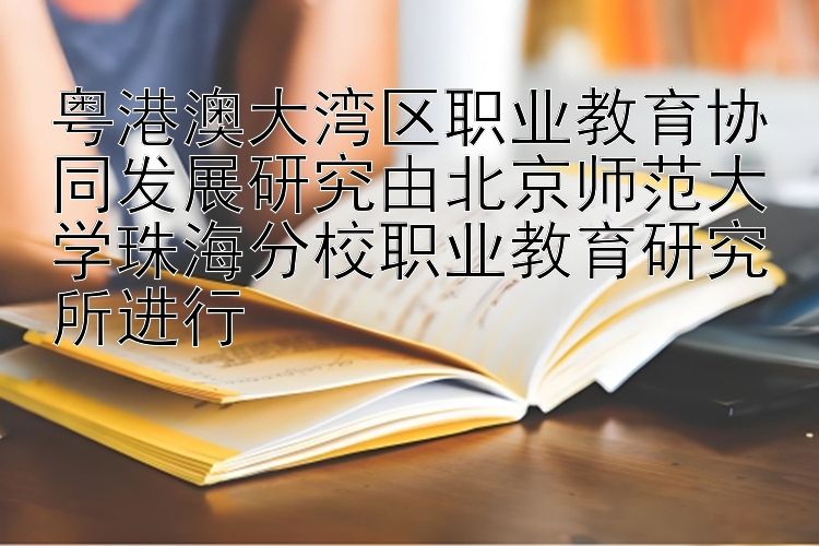 粤港澳大湾区职业教育协同发展研究由北京师范大学珠海分校职业教育研究所进行