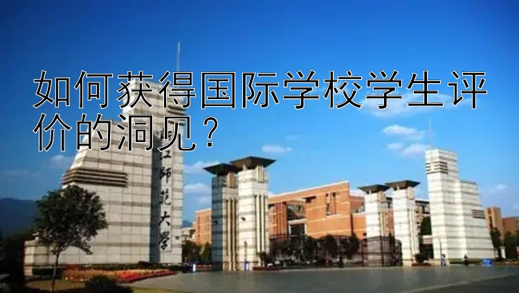 如何获得国际学校学生评价的洞见？