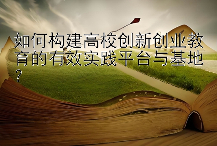 如何构建高校创新创业教育的有效实践平台与基地？