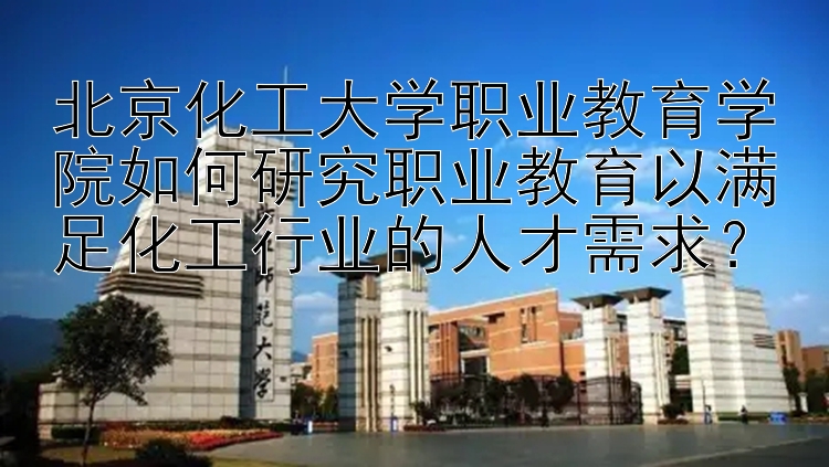 北京化工大学职业教育学院如何研究职业教育以满足化工行业的人才需求？