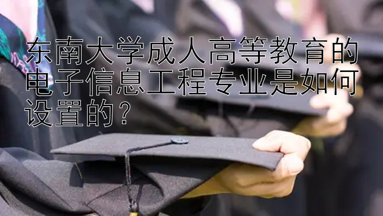 东南大学成人高等教育的电子信息工程专业是如何设置的？