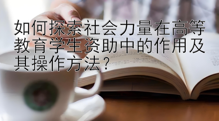 如何探索社会力量在高等教育学生资助中的作用及其操作方法？