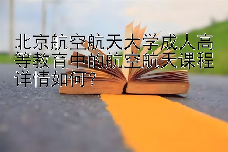 北京航空航天大学成人高等教育中的航空航天课程详情如何？