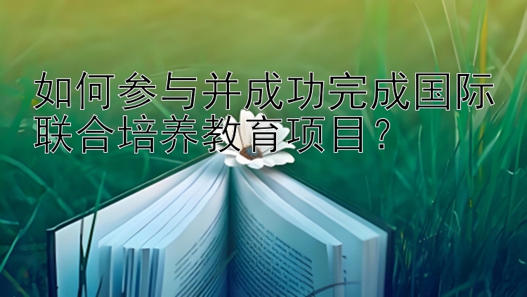 如何参与并成功完成国际联合培养教育项目？