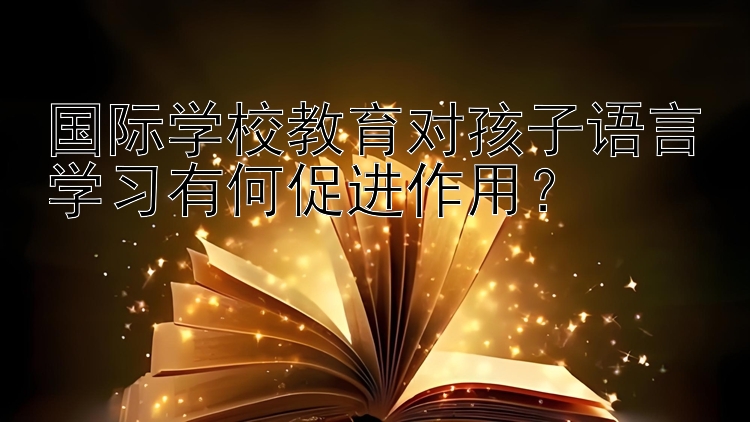 国际学校教育对孩子语言学习有何促进作用？