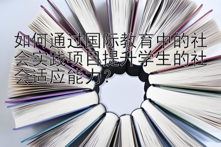 如何通过国际教育中的社会实践项目提升学生的社会适应能力？