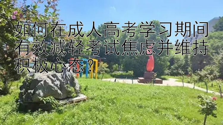 如何在成人高考学习期间有效减轻考试焦虑并维持积极心态？