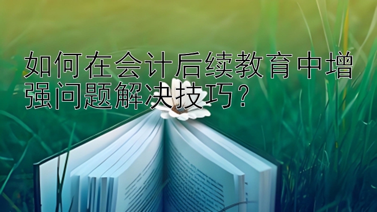 如何在会计后续教育中增强问题解决技巧？