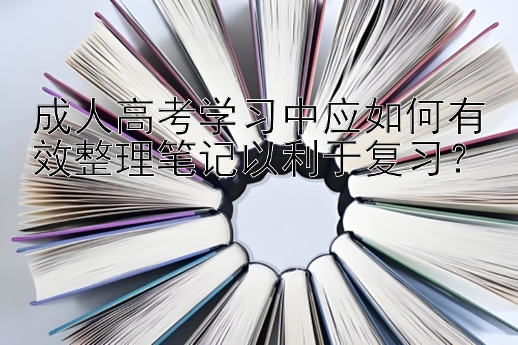 成人高考学习中应如何有效整理笔记以利于复习？