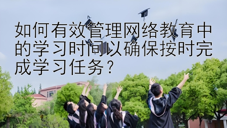 如何有效管理网络教育中的学习时间以确保按时完成学习任务？