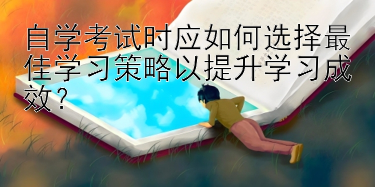 自学考试时应如何选择最佳学习策略以提升学习成效？