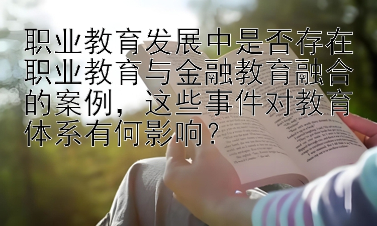 职业教育发展中是否存在职业教育与金融教育融合的案例，这些事件对教育体系有何影响？