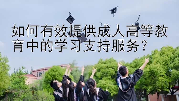 如何有效提供成人高等教育中的学习支持服务？