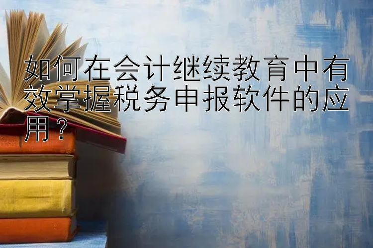 如何在会计继续教育中有效掌握税务申报软件的应用？