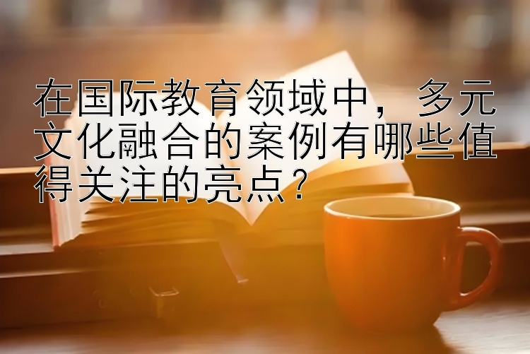 在国际教育领域中，多元文化融合的案例有哪些值得关注的亮点？