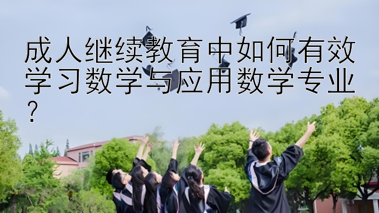 成人继续教育中如何有效学习数学与应用数学专业？