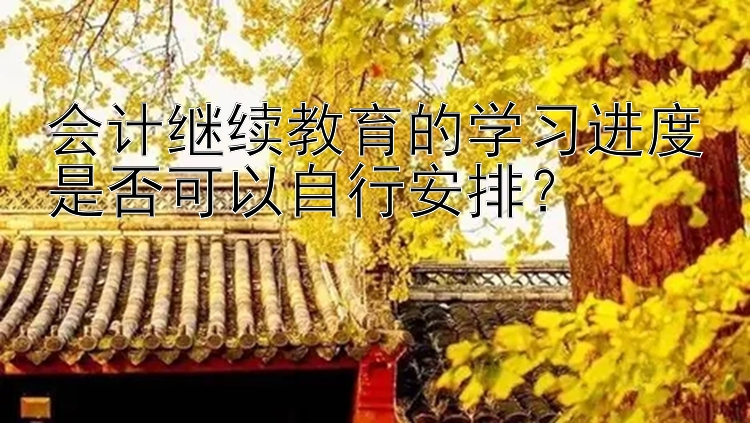 会计继续教育的学习进度是否可以自行安排？