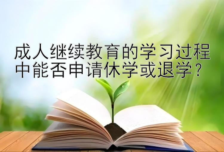 成人继续教育的5分快三大小单双技巧 学习过程中能否申请休学或退学？